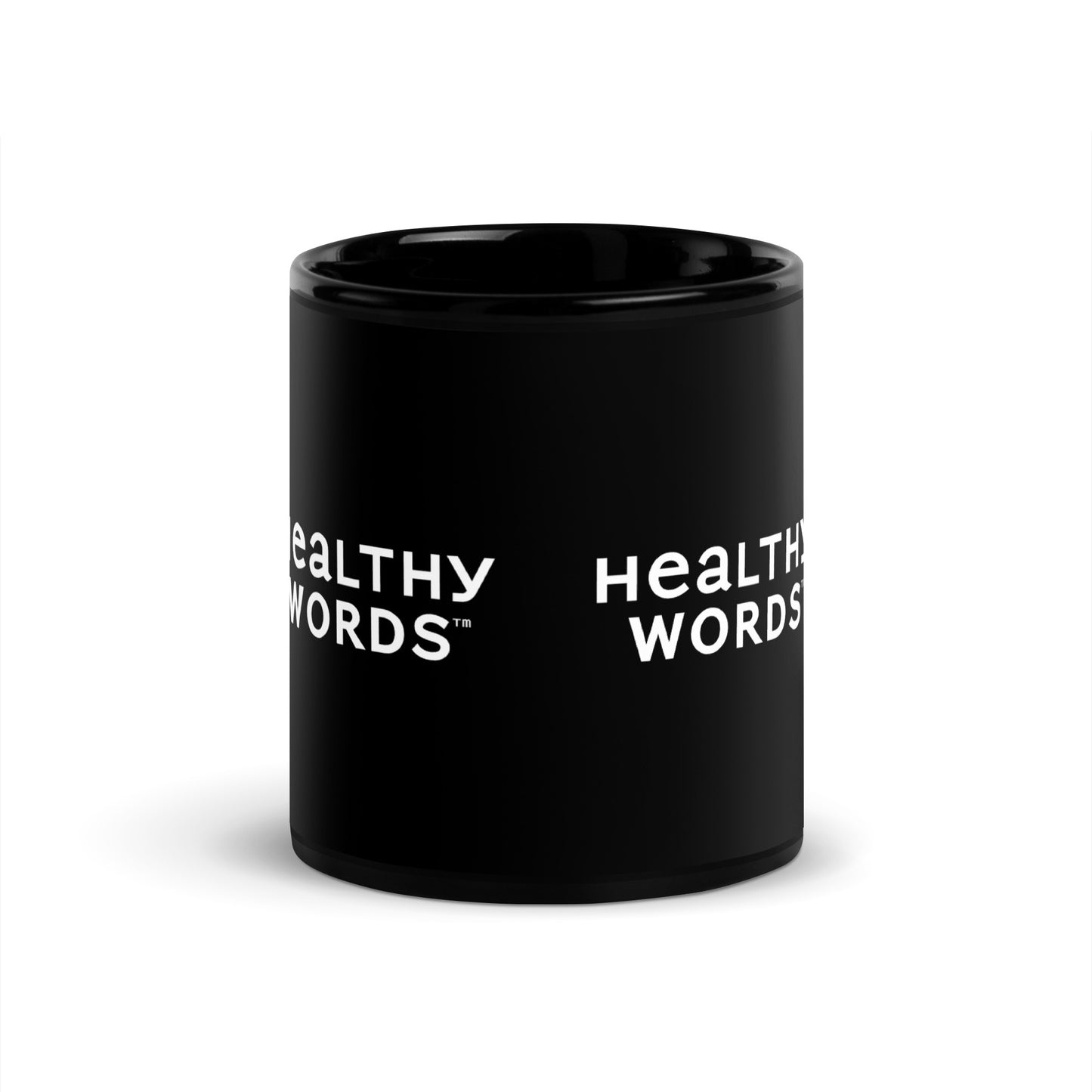 Healthy Words® Black Glossy Mug