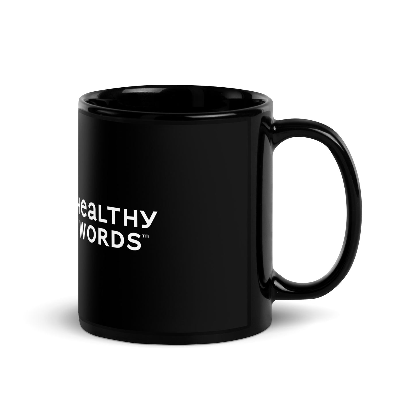 Healthy Words® Black Glossy Mug
