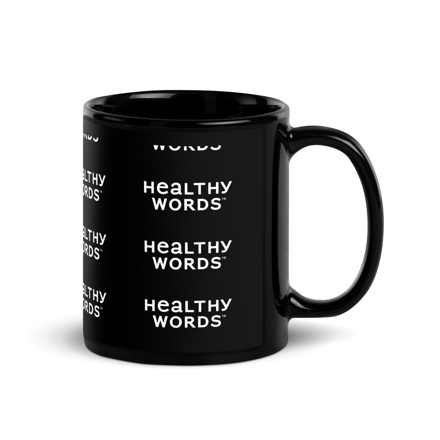 Healthy Words® small font Black Glossy Mug