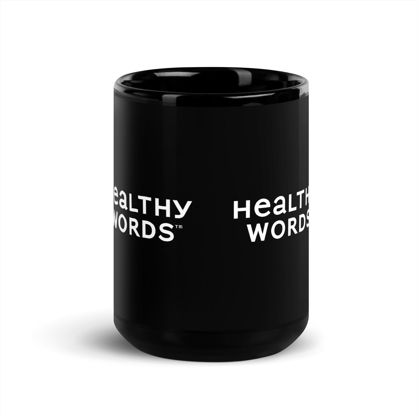 Healthy Words® Black Glossy Mug