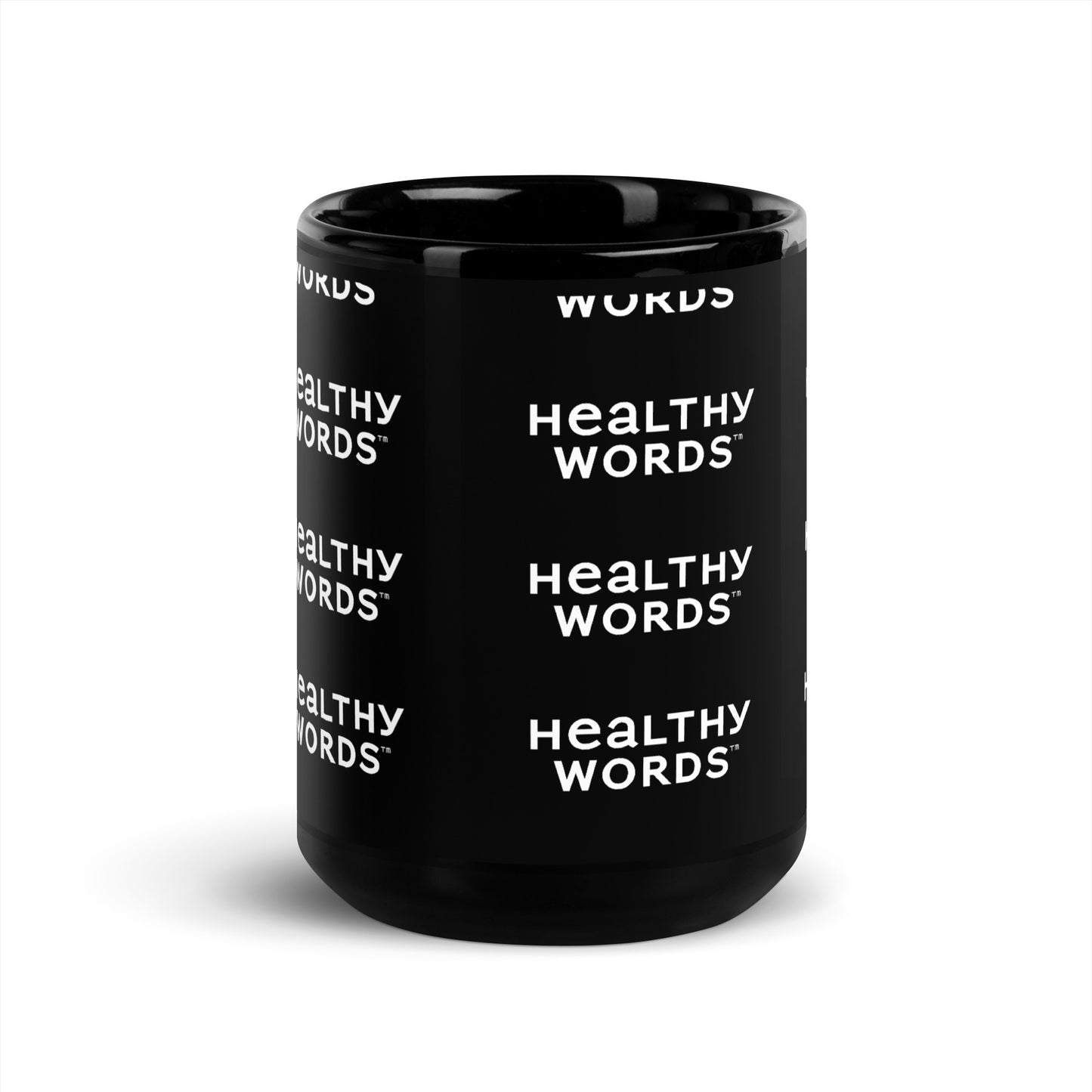 Healthy Words® small font Black Glossy Mug