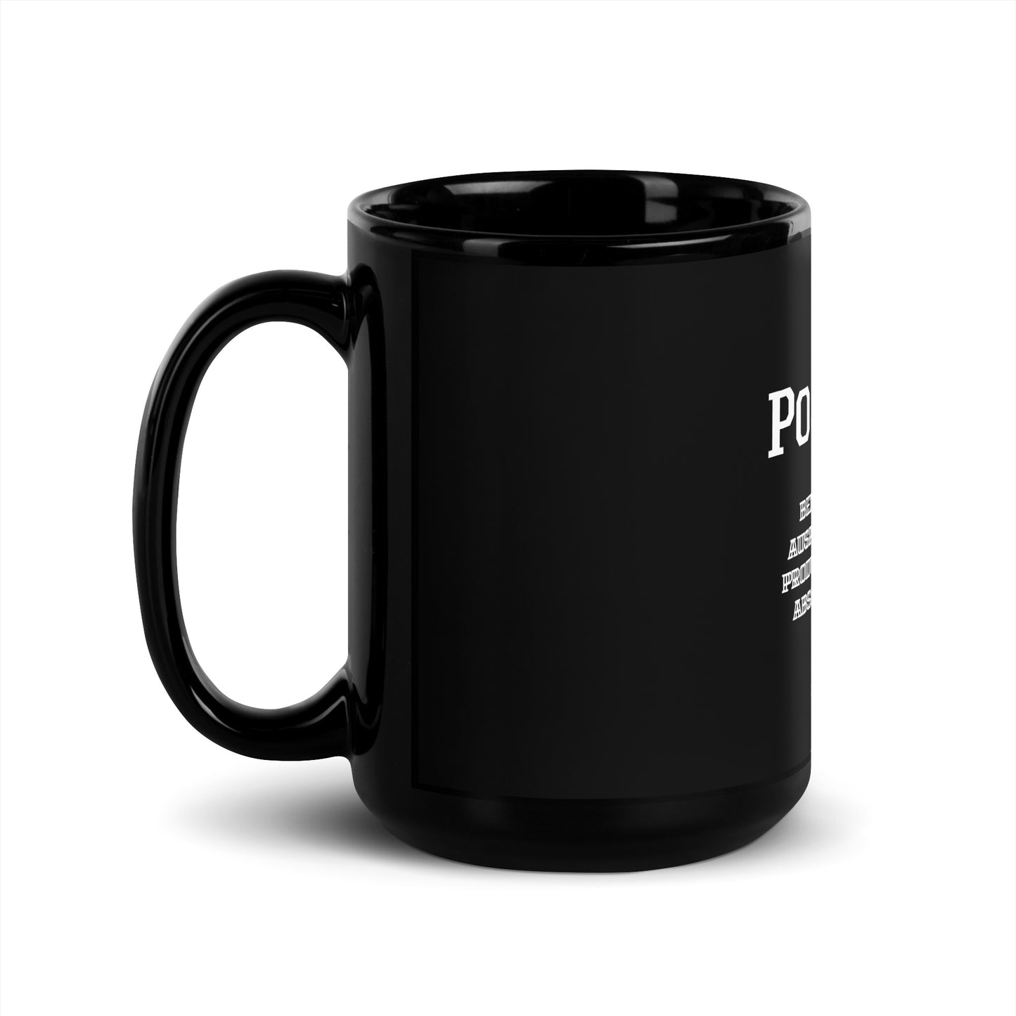 Healthy Words® "positive" Black Glossy Mug
