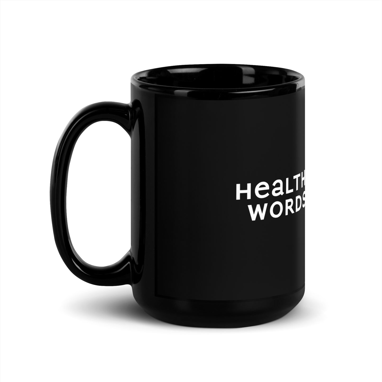 Healthy Words® Black Glossy Mug