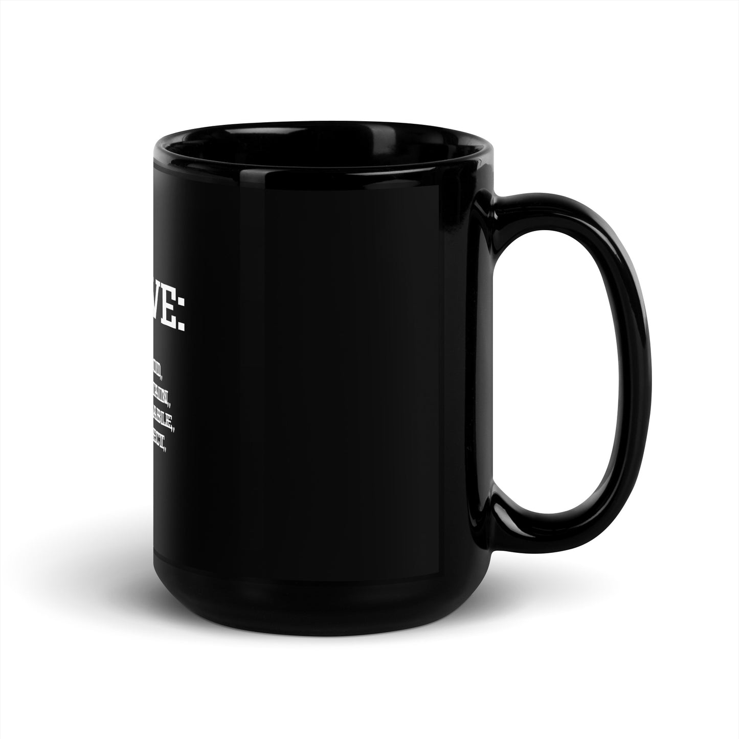 Healthy Words® "positive" Black Glossy Mug
