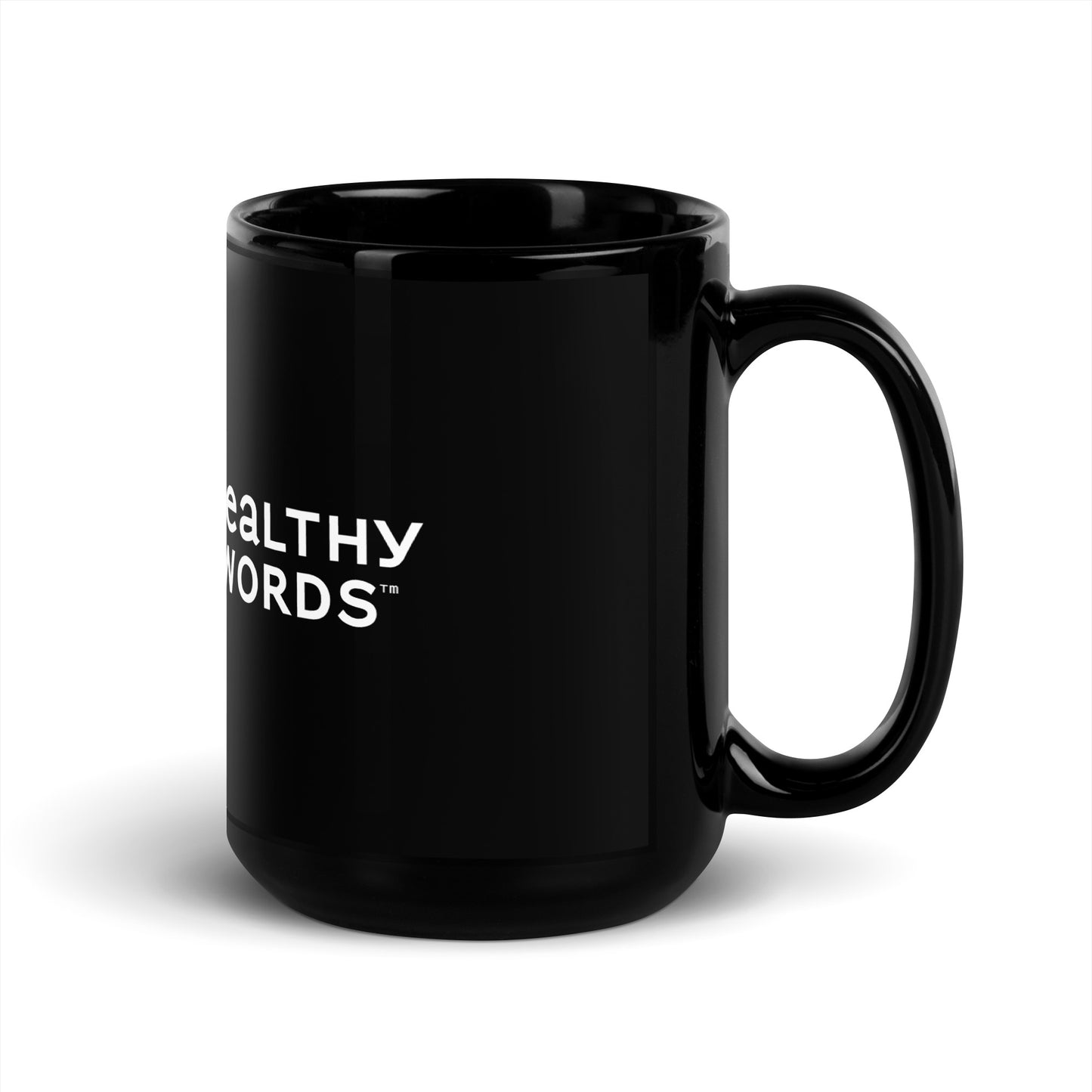 Healthy Words® Black Glossy Mug