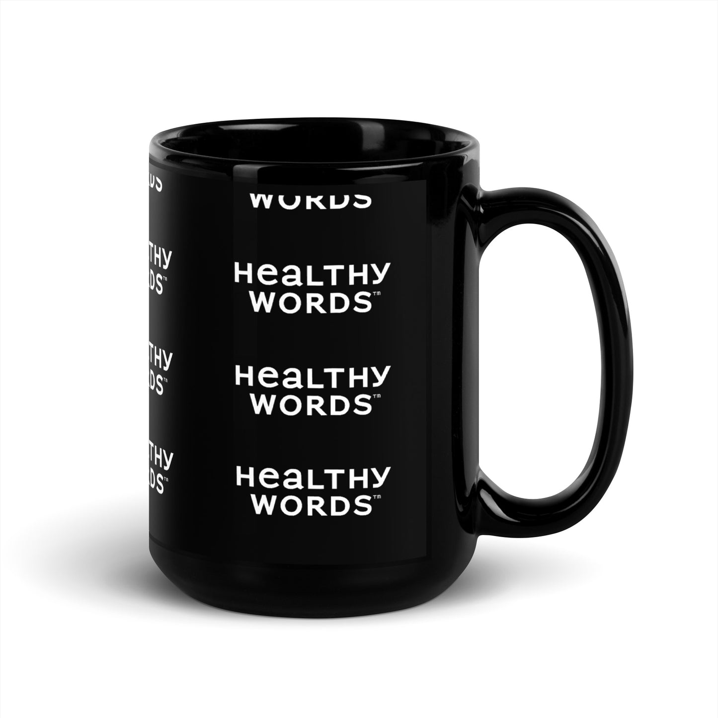 Healthy Words® small font Black Glossy Mug