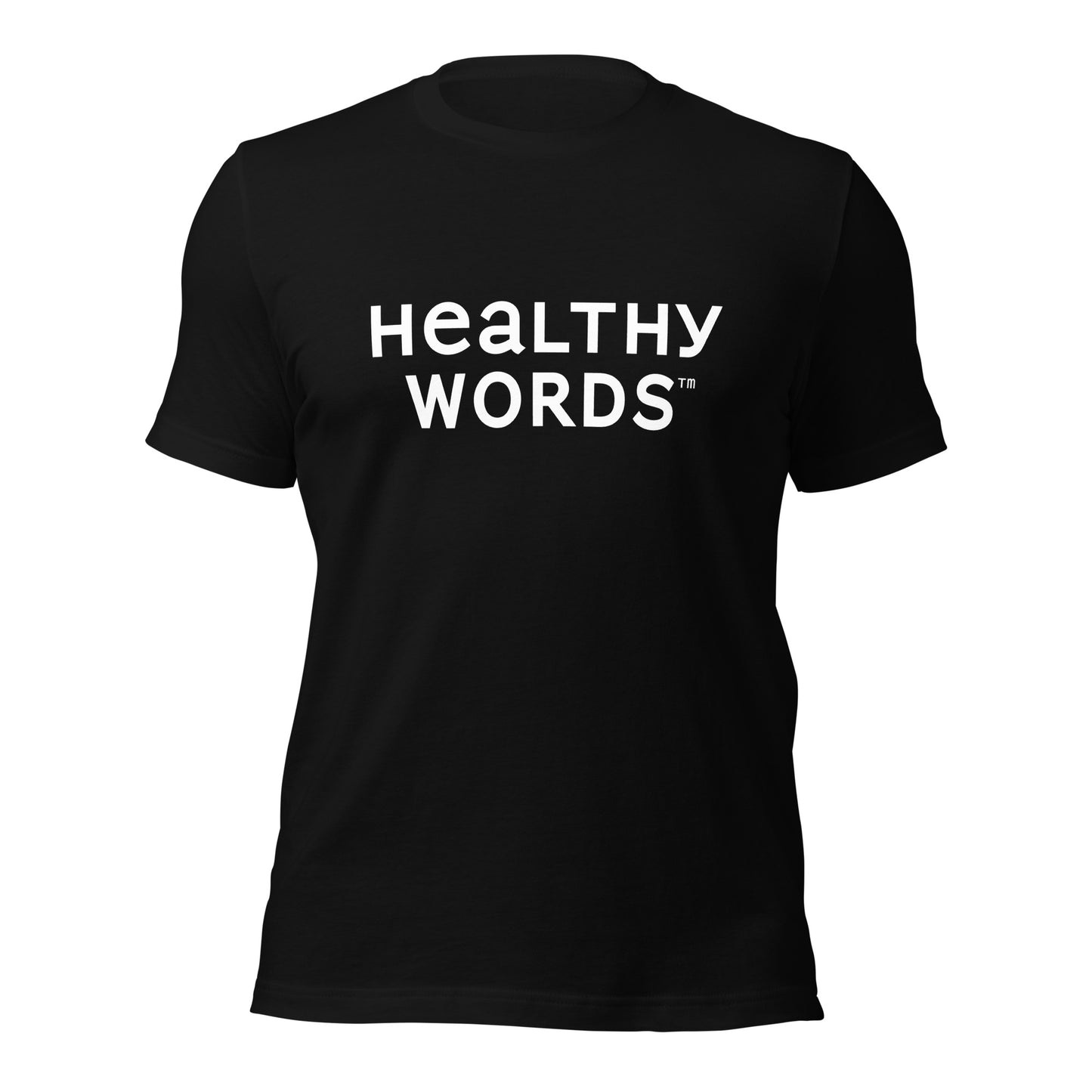 Healthy Words® white font t-shirt