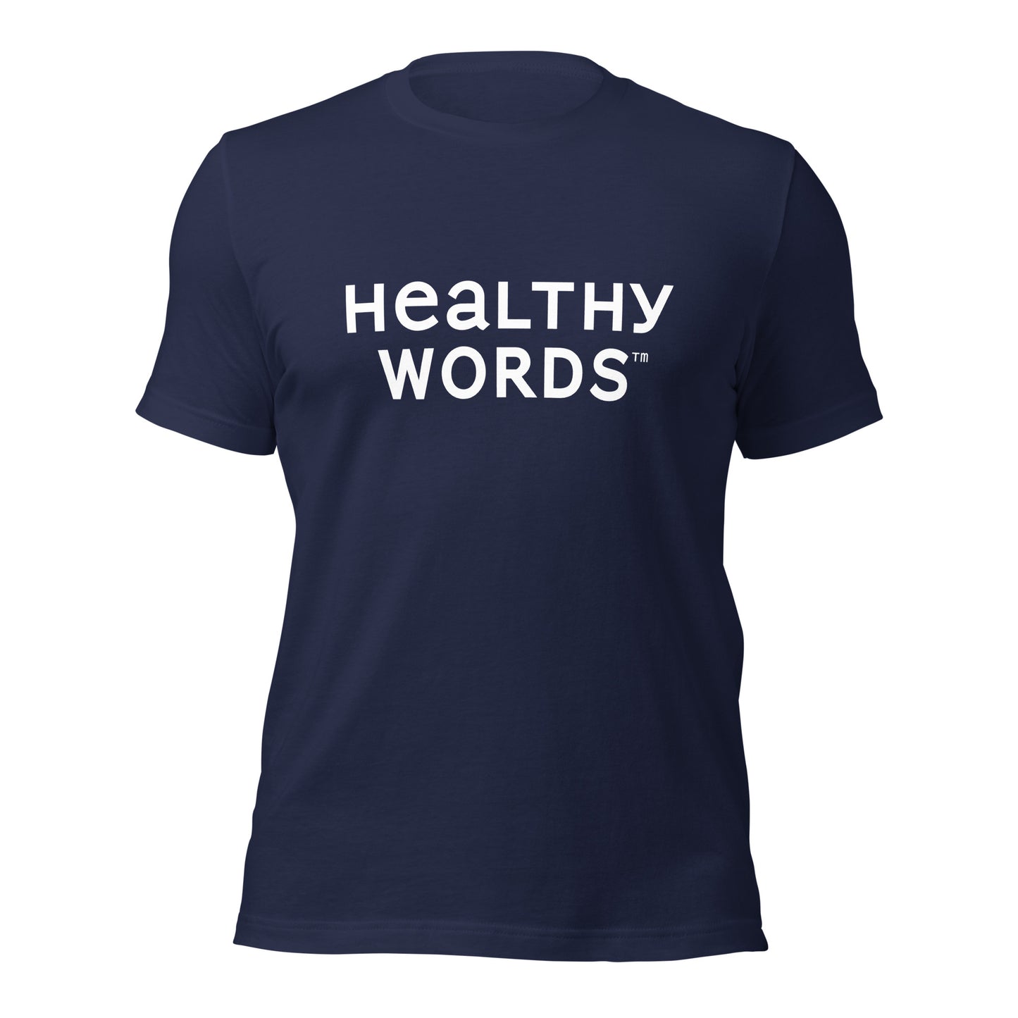 Healthy Words® white font t-shirt