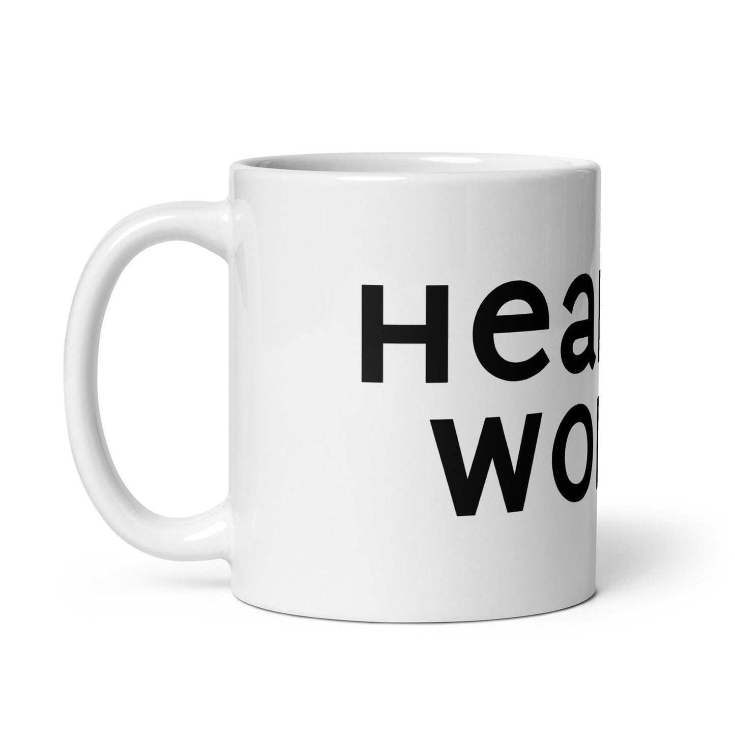 White glossy Healthy Words® Mug