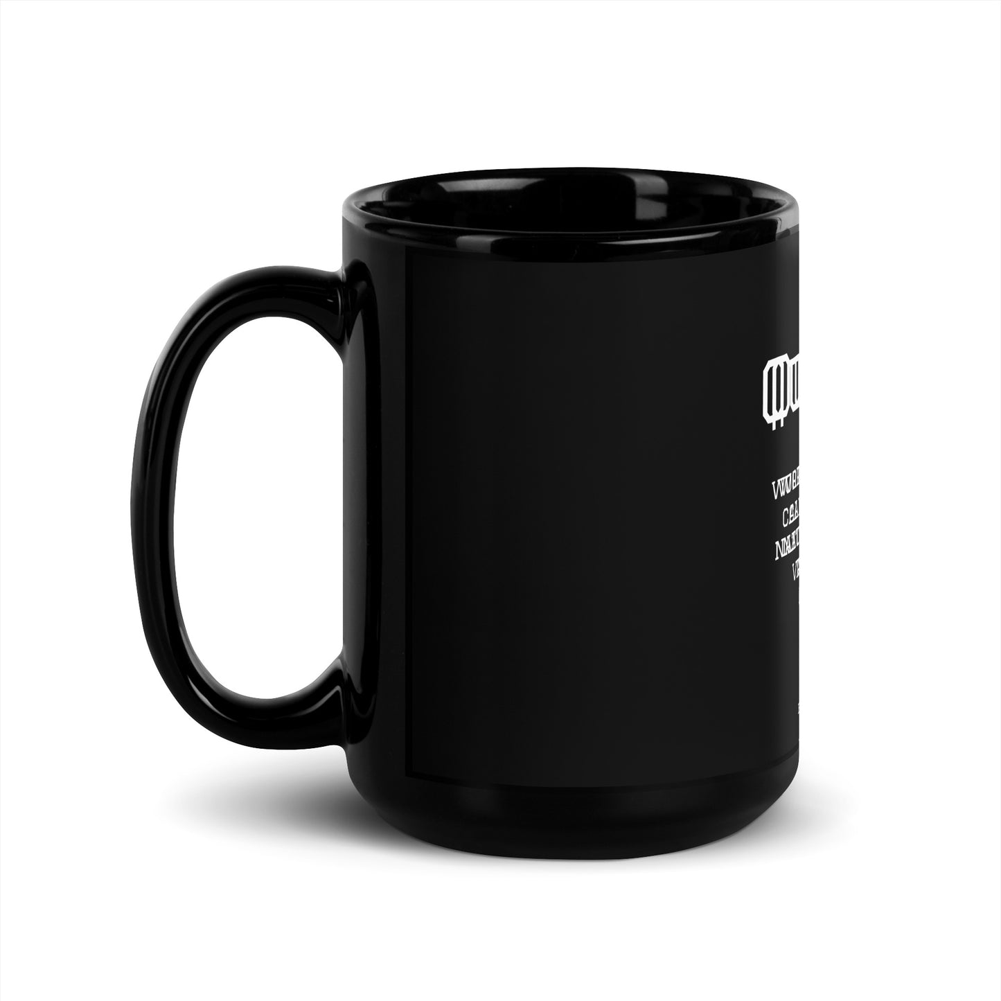 Healthy Words® "quality" Black Glossy Mug
