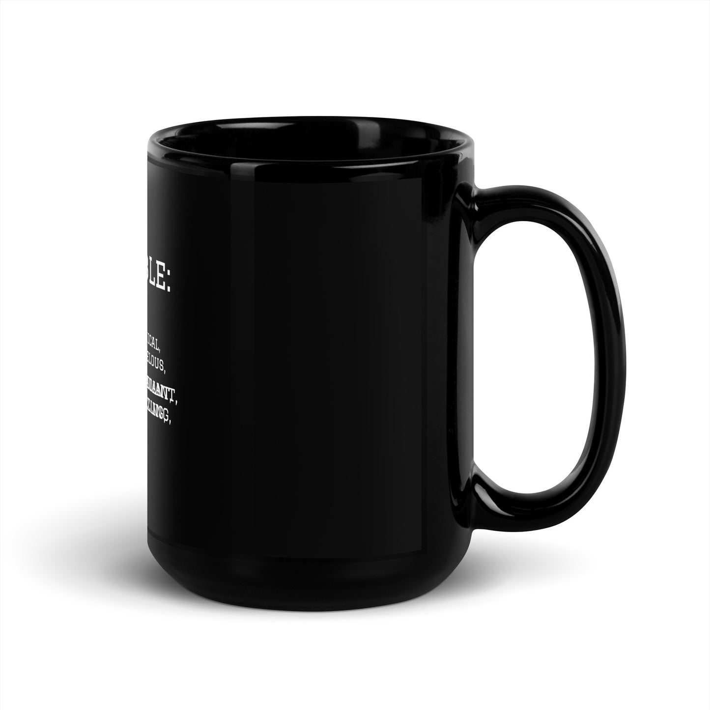 Healthy Words® "Incredible" Black Glossy Mug