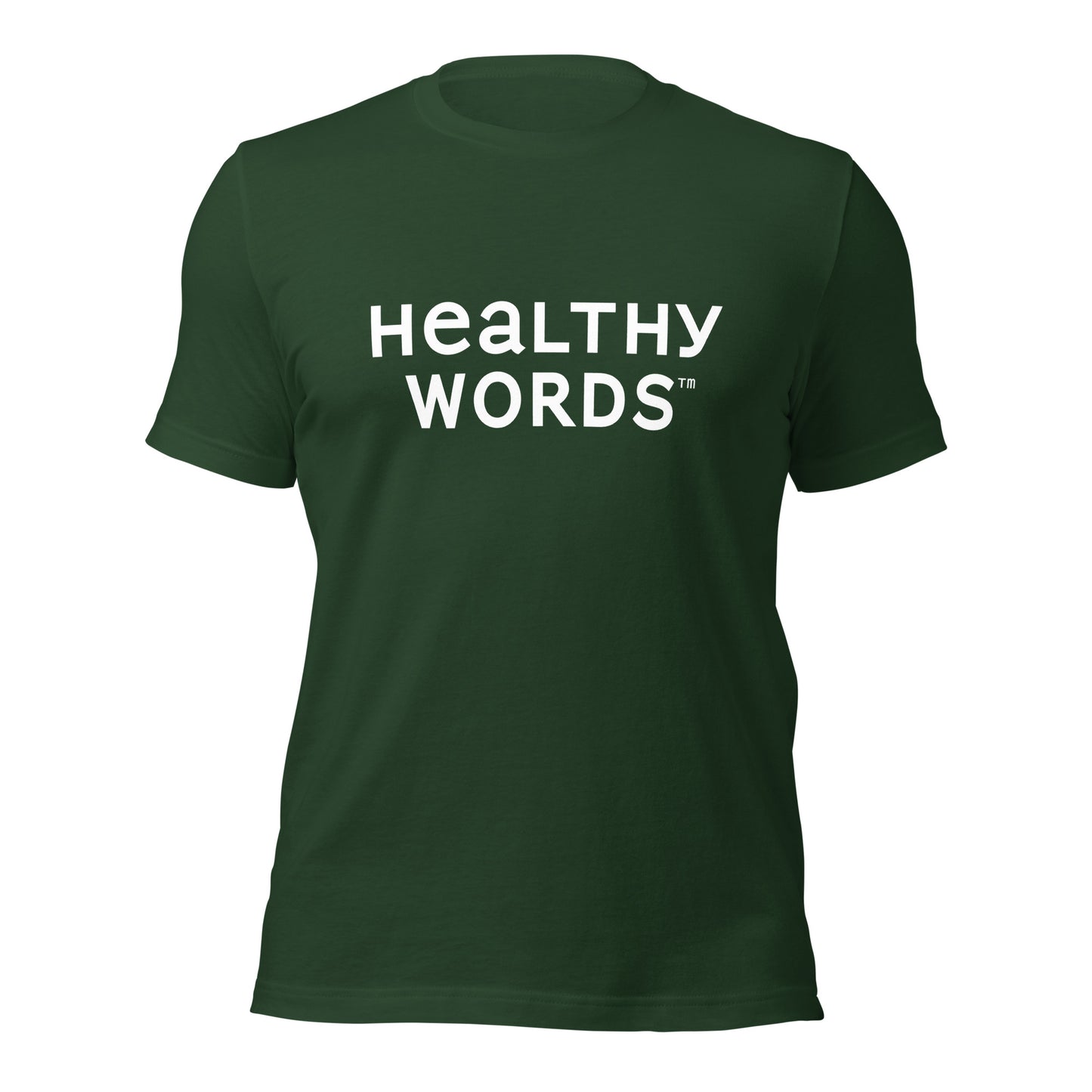 Healthy Words® white font t-shirt